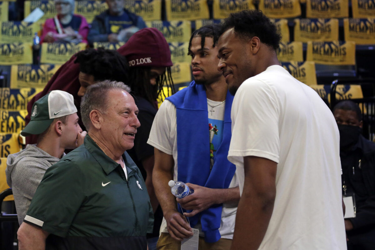 Tom Izzo, Steven Izzo, Malik Hall and AJ Hoggard in Memphis for Grizzlies vs. Warriors playoff game