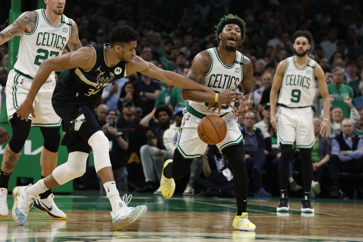 Woj: Marcus Smart underwent MRI on sprained foot; came back clean, may play Game 1 vs. Miami Heat