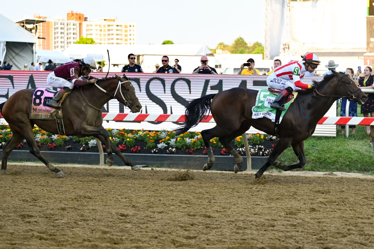 Early Voting wins the 147th running of the Preakness Stakes setting up Belmont matchup with Rich Strike