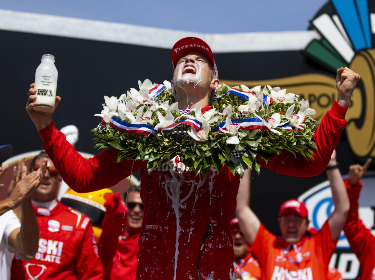 10 awesome photos of Marcus Ericsson’s Indy 500 victory milk celebration