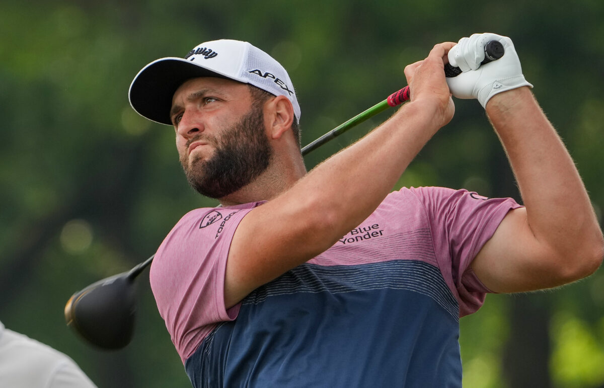 Jon Rahm hit a ridiculous 418-yard drive against the wind at the PGA Championship