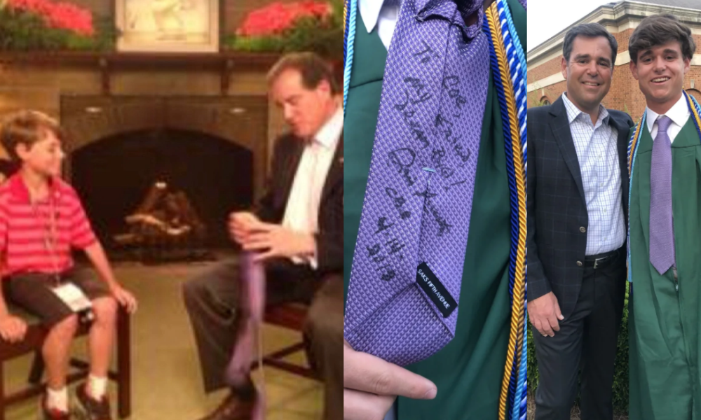The tie that binds: How a gift from Jim Nantz means the world to a recent high school graduate