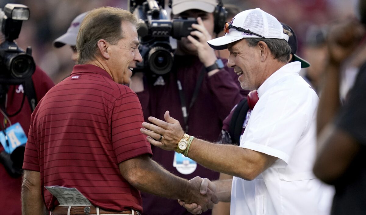 From Friends to Foes: Photos of Nick Saban, Jimbo Fisher together over the years