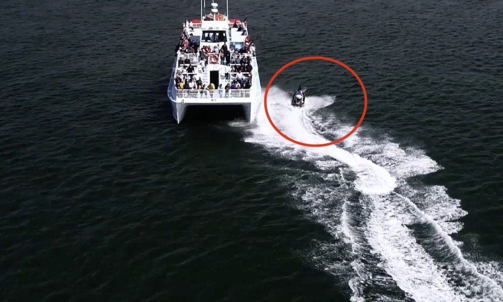 Watch: Jet-ski rider speeds over whale, almost hits boat