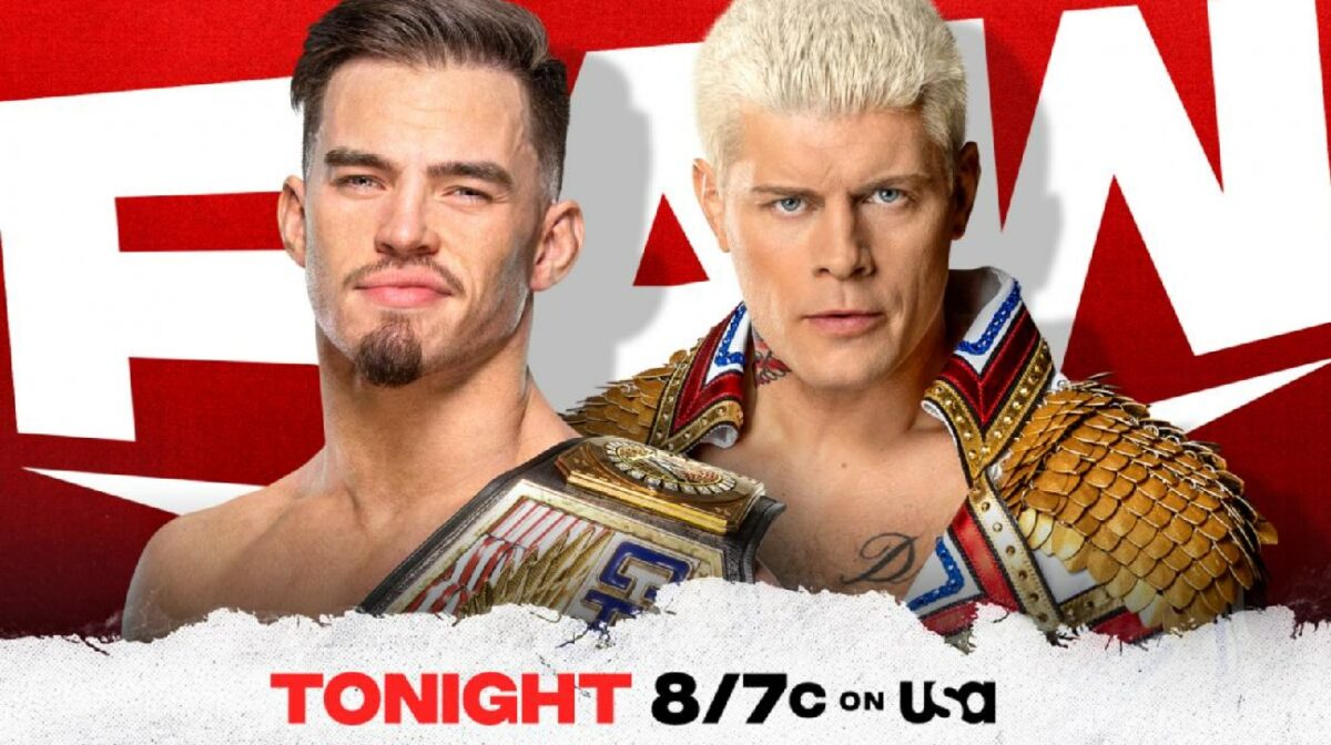 WWE Raw live results: May 9, Cody Rhodes vs. Theory for United States Title