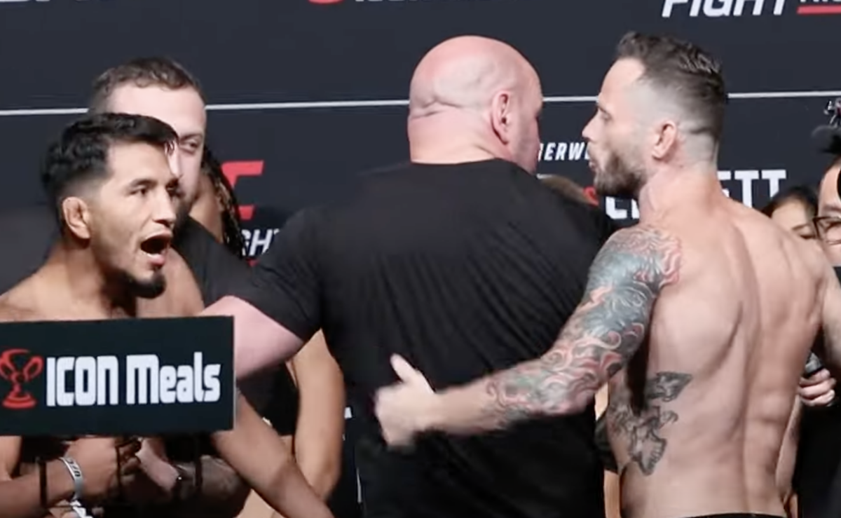 UFC on ESPN 37 faceoffs highlights video, photo gallery: Dana White pulls apart Adrian Yanez and Tony Kelley
