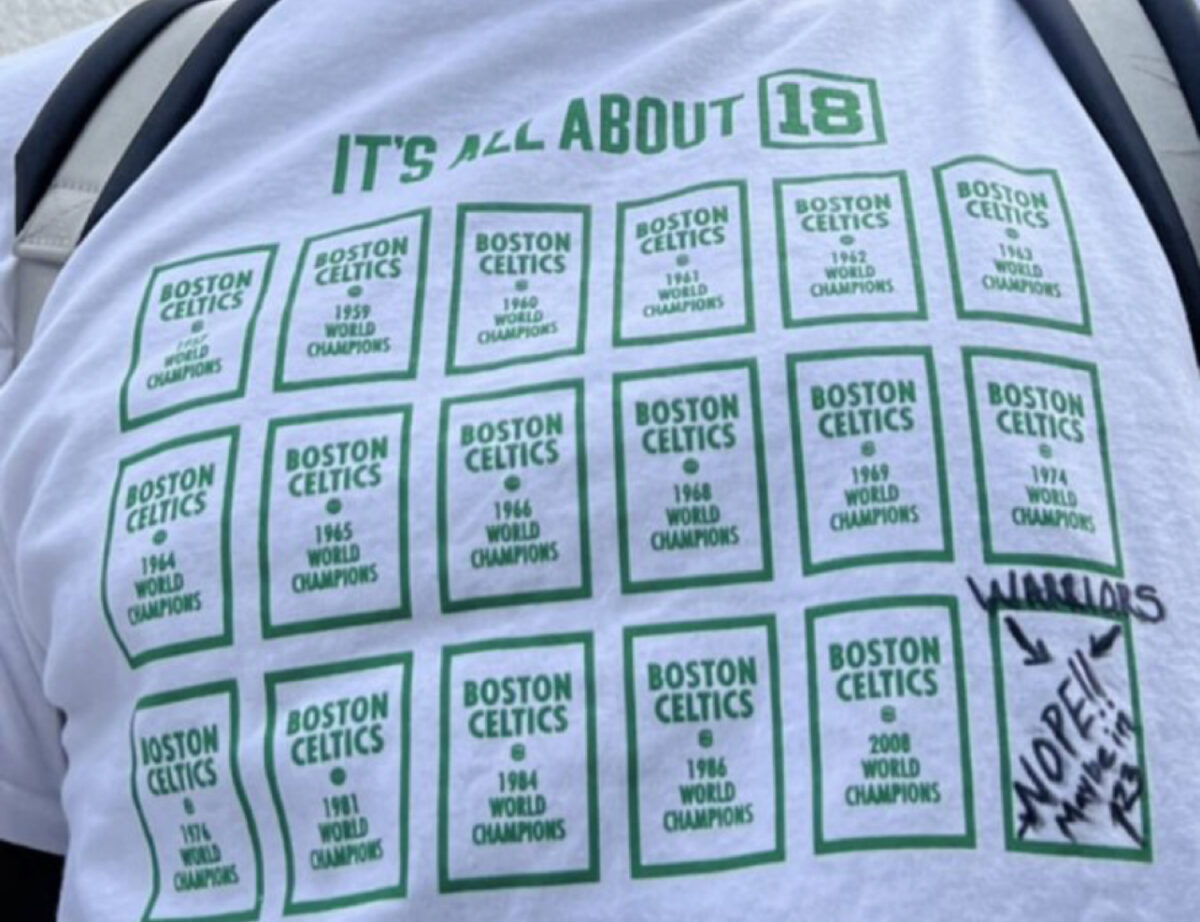 Draymond Green continued to troll the Celtics with shirt about their (failed) chase for an 18th title