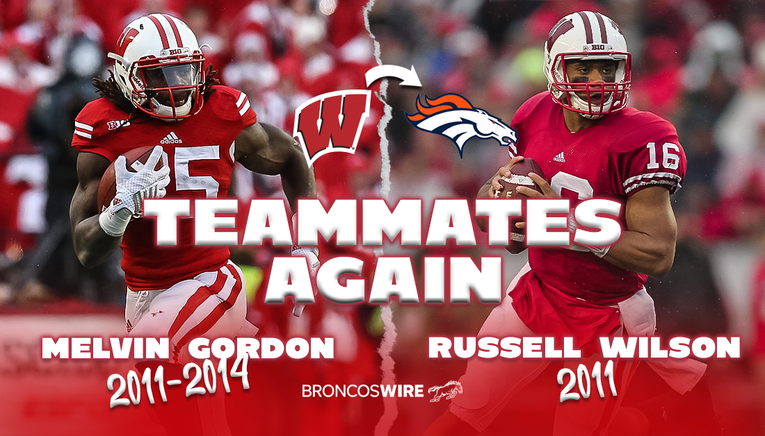 Wisconsin teammates Russell Wilson, Melvin Gordon reunited with Broncos