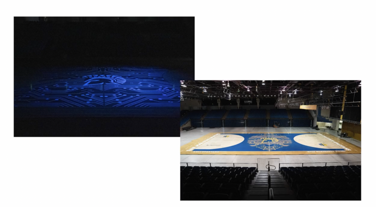 San Jose State unveiled their new glow in the dark basketball court and it rules