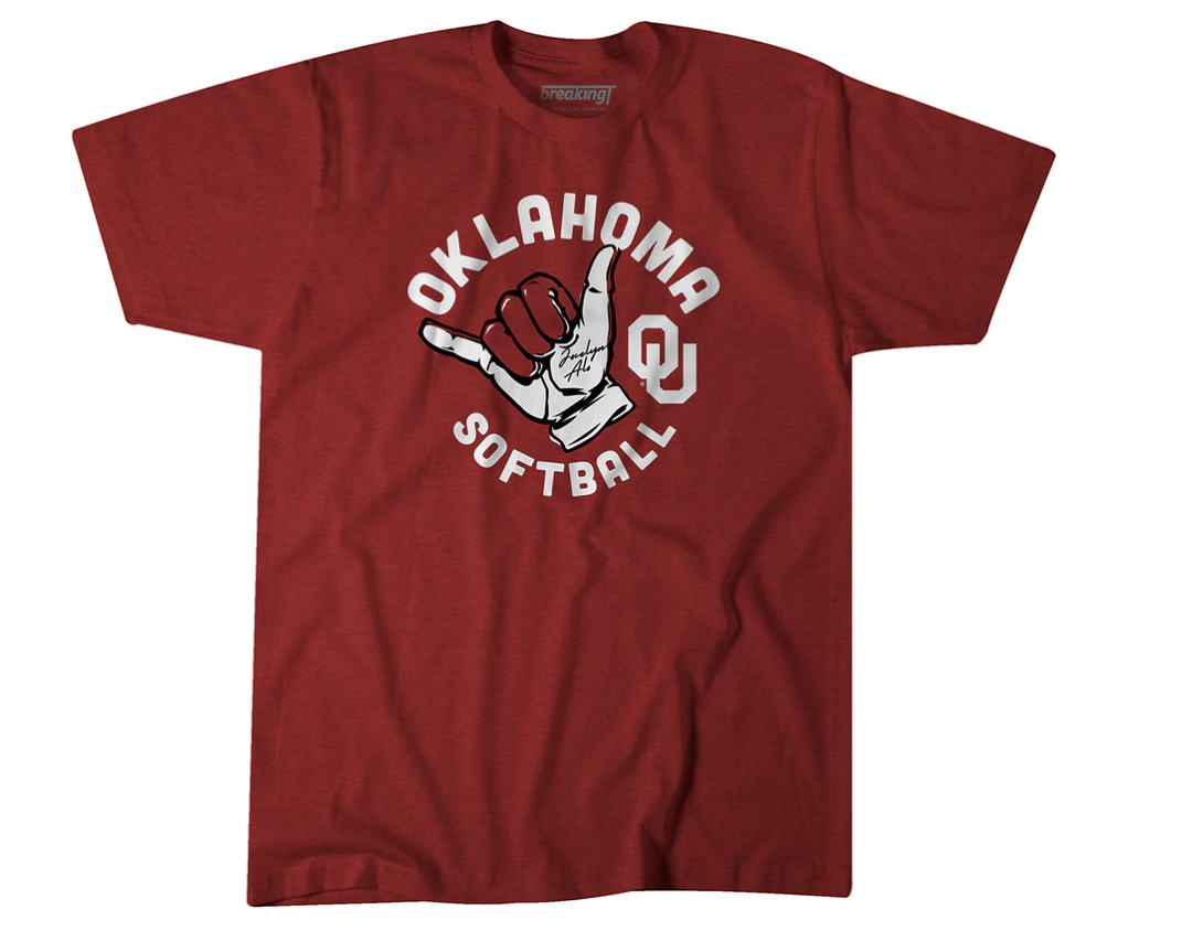 Oklahoma Sooners gear officially licensed by Texas softball players from breakingT