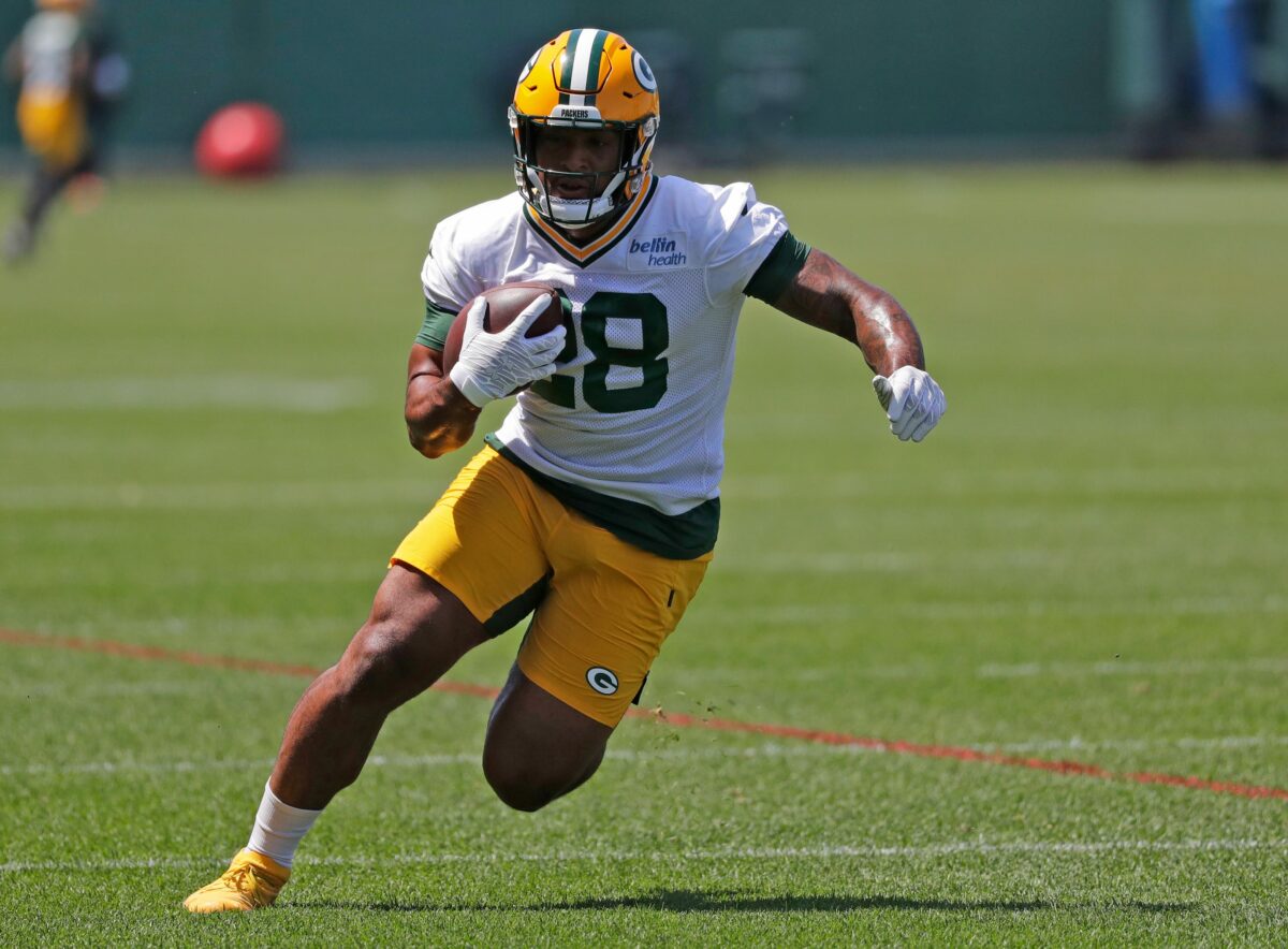 A.J. Dillon’s legs stole the show at Packers charity softball event