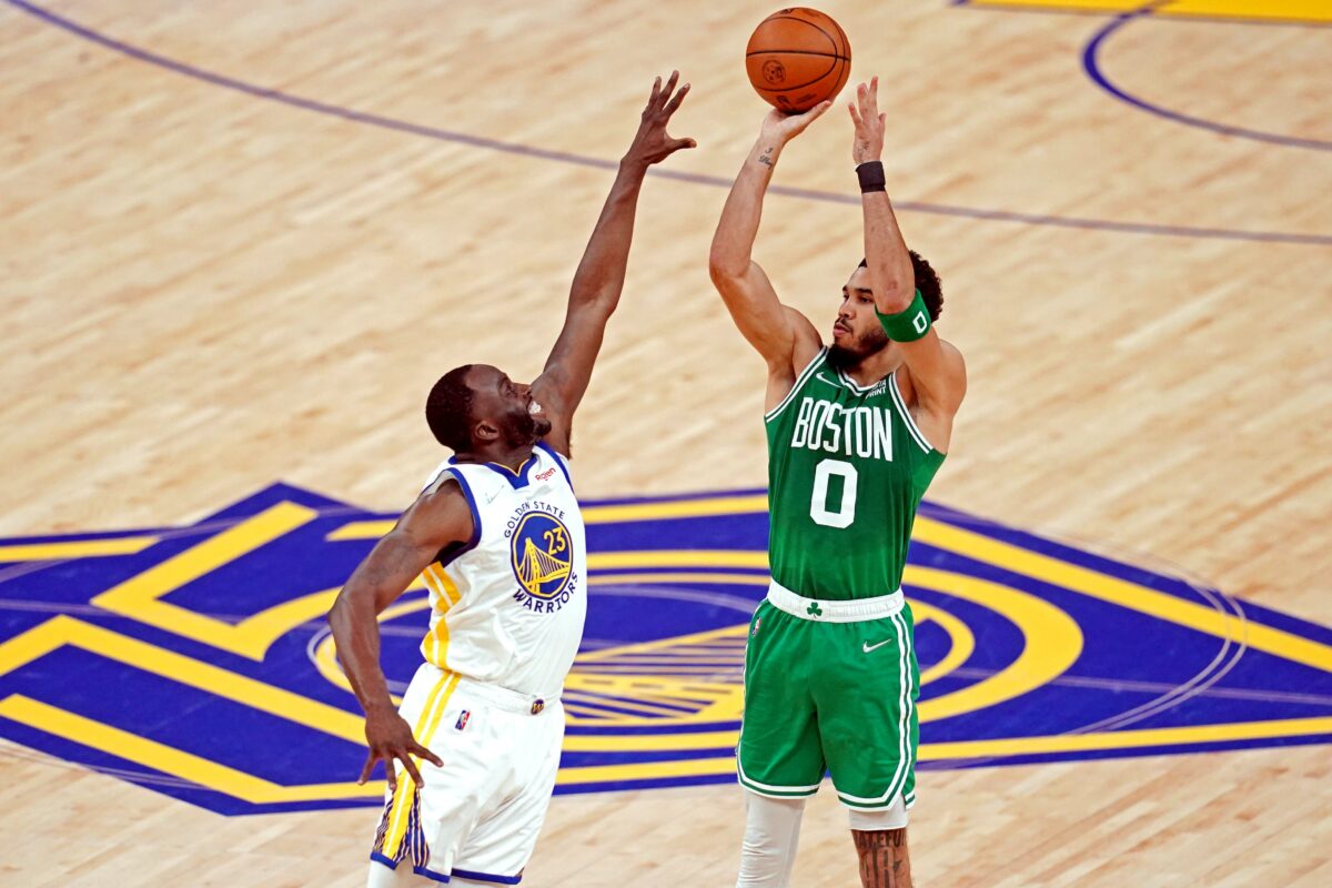 Dubs forward Draymond Green thinks Celtics’ Jayson Tatum has been ‘playing well’ despite his shot being off
