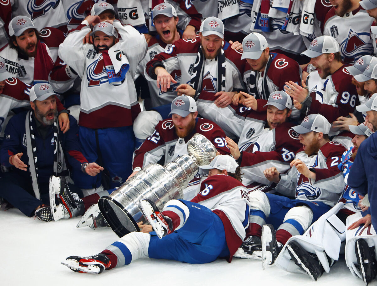 It took under an hour for the Avalanche to dent the Stanley Cup while celebrating