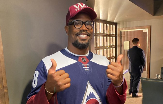 Von Miller attended the Avs’ big win on Saturday night