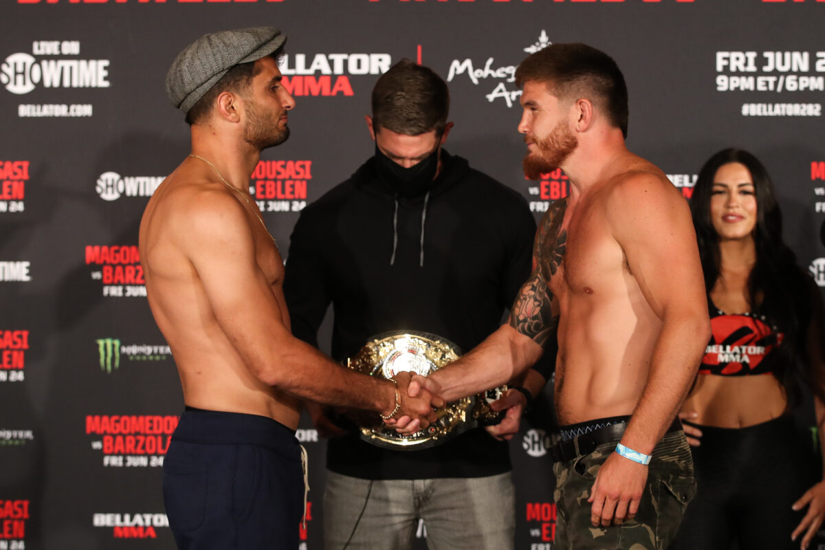 Bellator 282 ceremonial faceoffs video: Main eventers stay respectful after Danny Sabatello and Leandro Higo mouth off