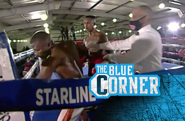 Video: Alarming scene in African boxing bout as stunned boxer fights non-existent opponent 