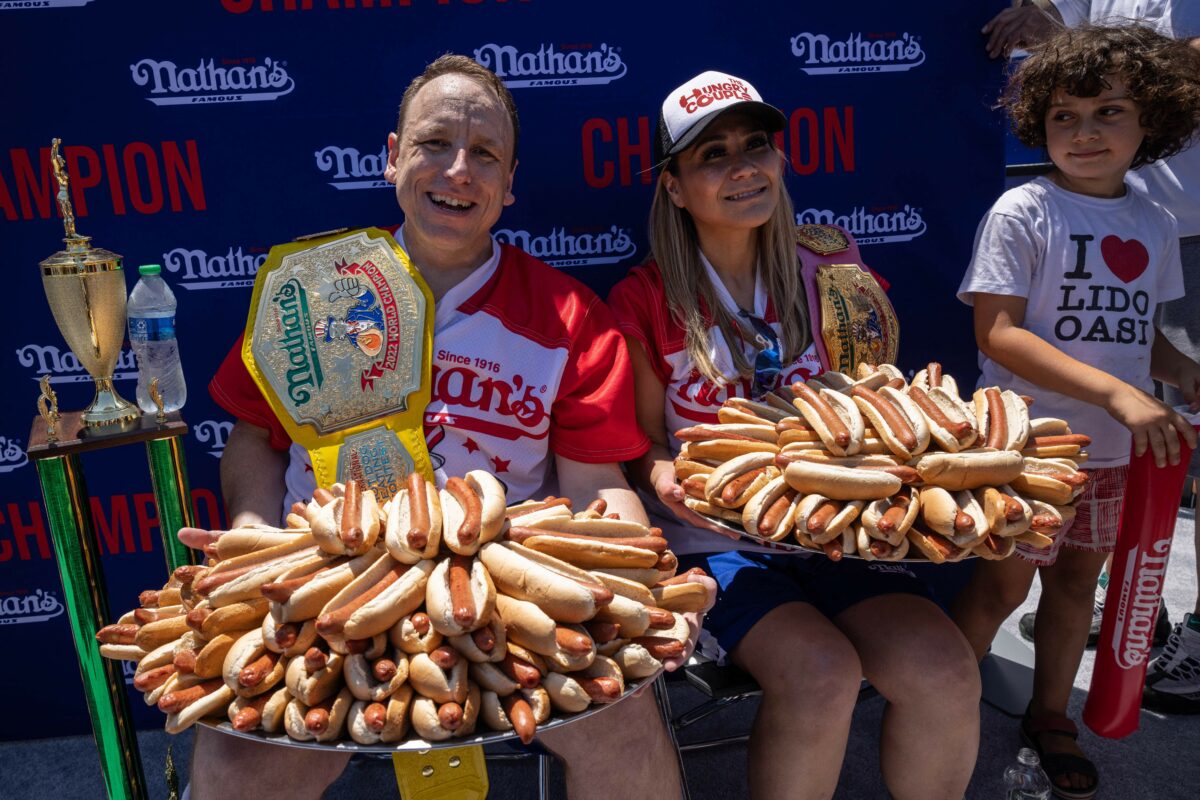 The best images from 2022 Nathan’s Hot Dog Eating Contest
