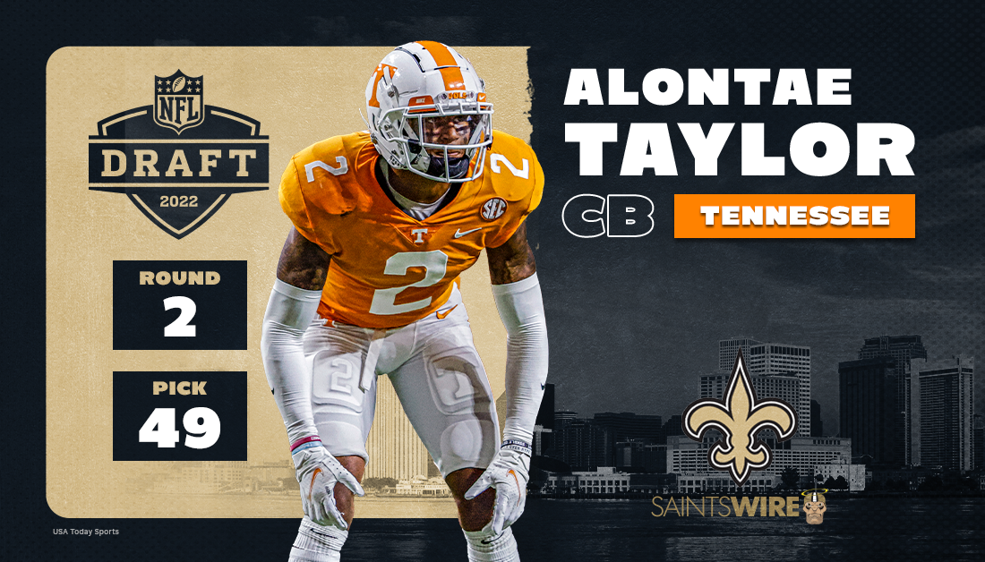 Alontae Taylor remains Saints’ only unsigned 2022 draft pick
