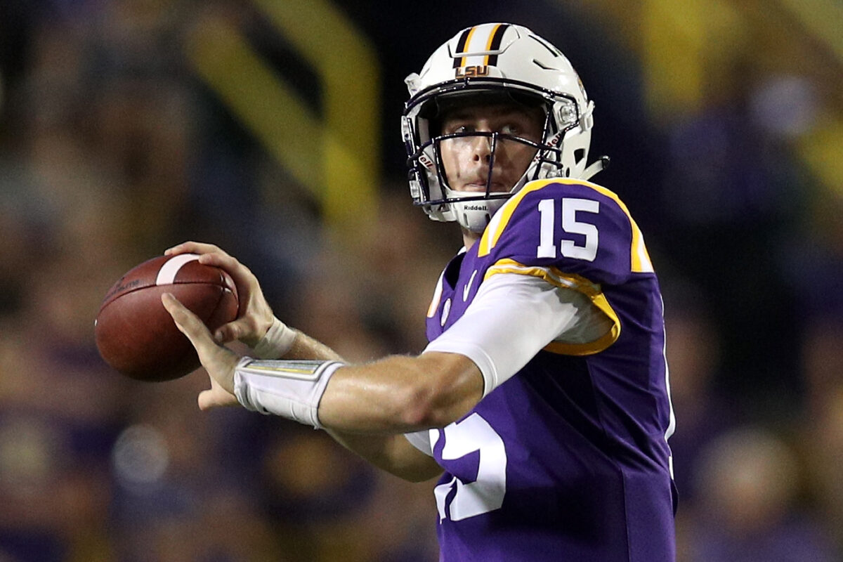 Where does LSU’s projected starting QB rank among SEC passers?