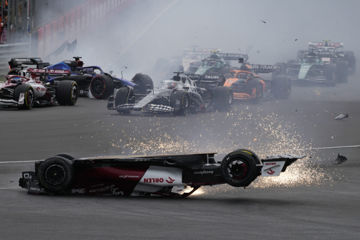 This angle of Zhou Guanyu’s crash in the F1 British Grand Prix is absolutely terrifying