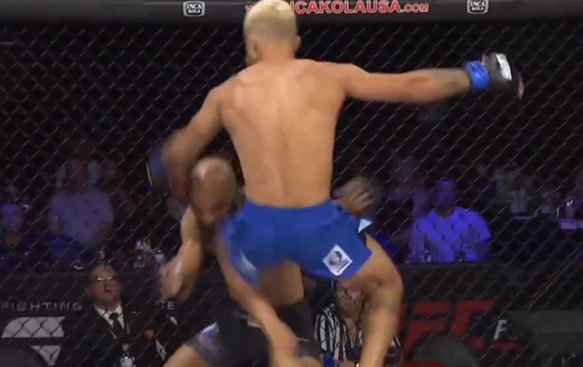 LFA 135 video: Watch this incredible 45-second jumping switch knee knockout by Allan Begosso