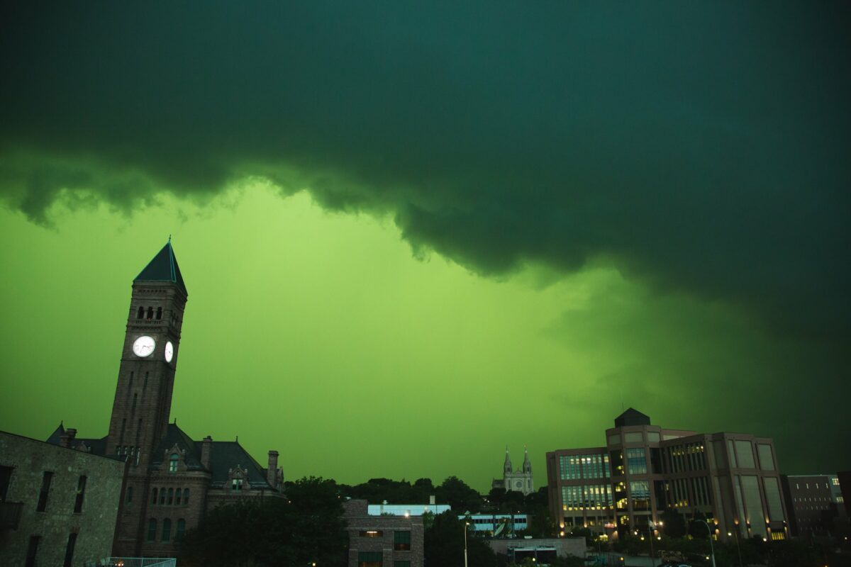 A green sky leaves South Dakota residents puzzled after a powerful storm