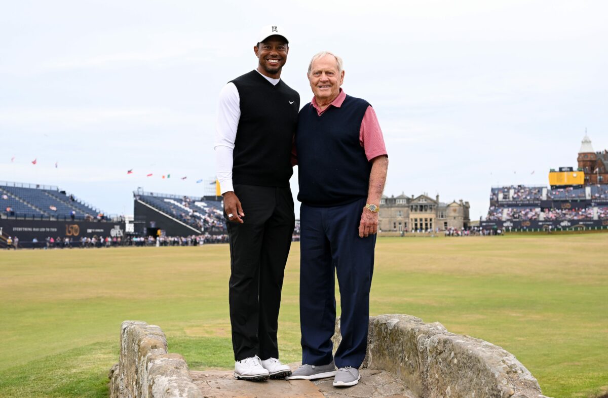 Tiger Woods was standing on Jack Nicklaus’ foot by accident in iconic photo and golf fans had jokes