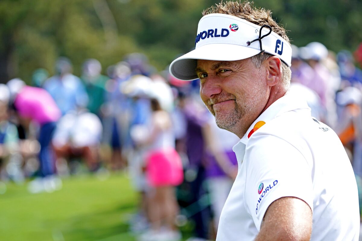 Ian Poulter sank a ridiculously long putt during a solid opening round at The Open