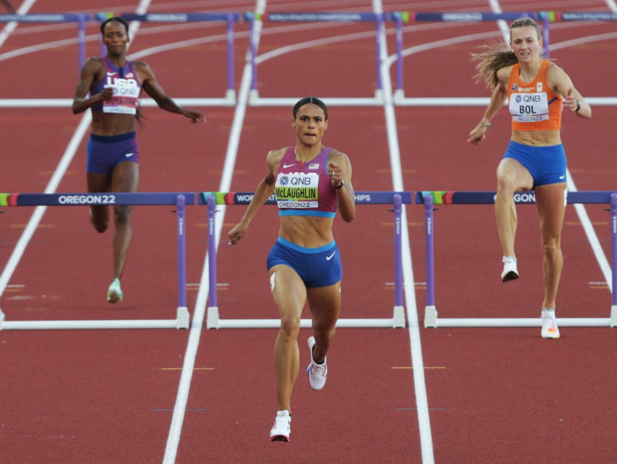 Sydney McLaughlin sets another world record in the 400m hurdles at the world championships