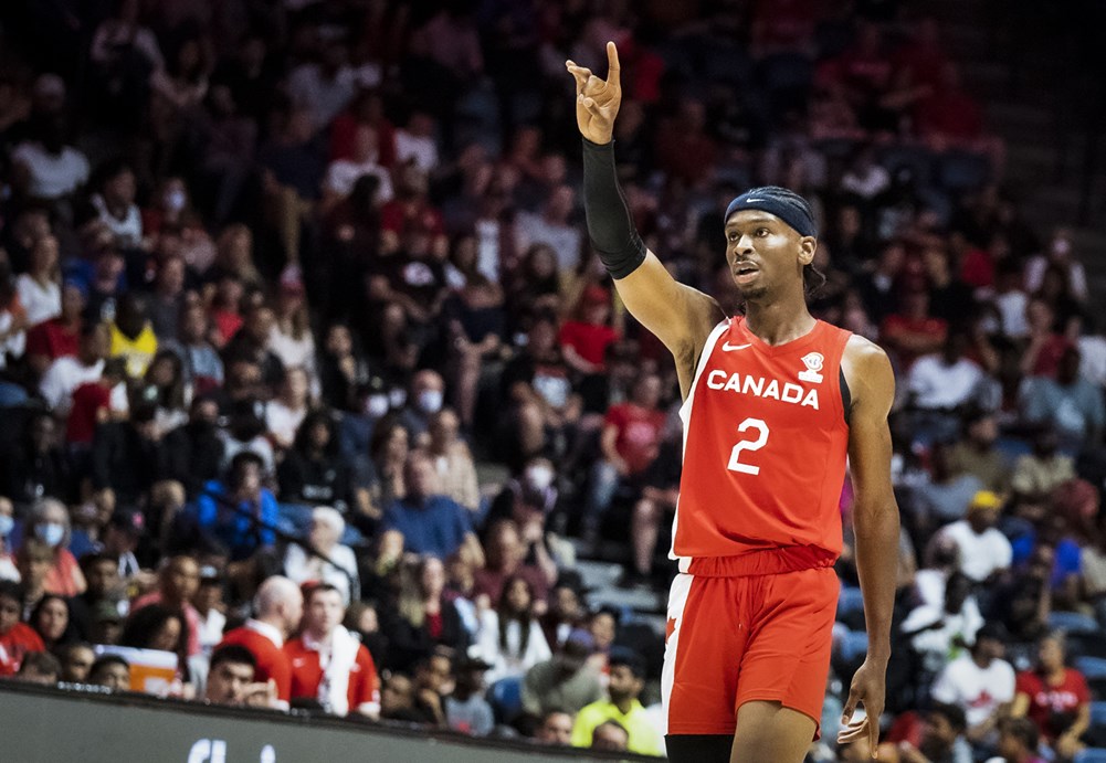 Shai Gilgeous-Alexander scores with ease as he finish with 24 points in 19 mins in Team Canada win