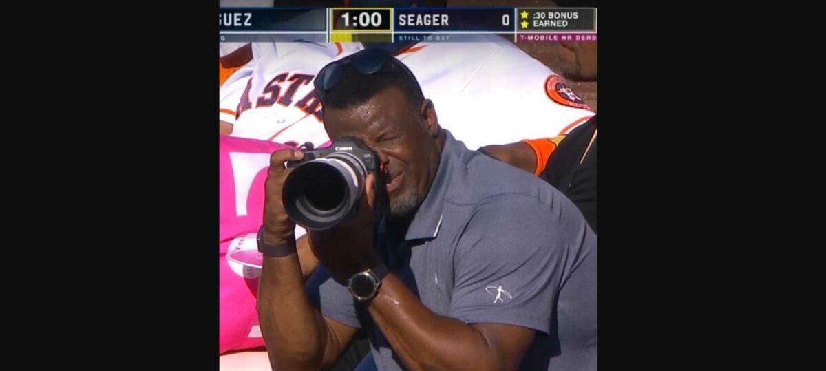 Ken Griffey Jr. snapping photos of Julio Rodriguez at the Home Run Derby became an instant meme