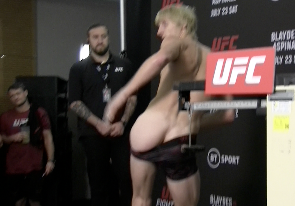 UFC Fight Night 208 weigh-in video: Paddy Pimblett moons cameras after hitting mark