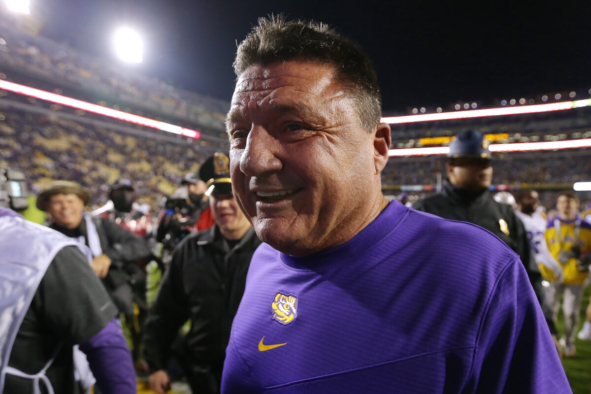 Former LSU coach Ed Orgeron spotted at Ragin’ Cajuns’ scrimmage