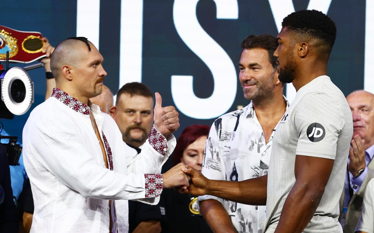 Photos: Oleksandr Usyk, Anthony Joshua weigh in for Saturday’s rematch in Saudi Arabia