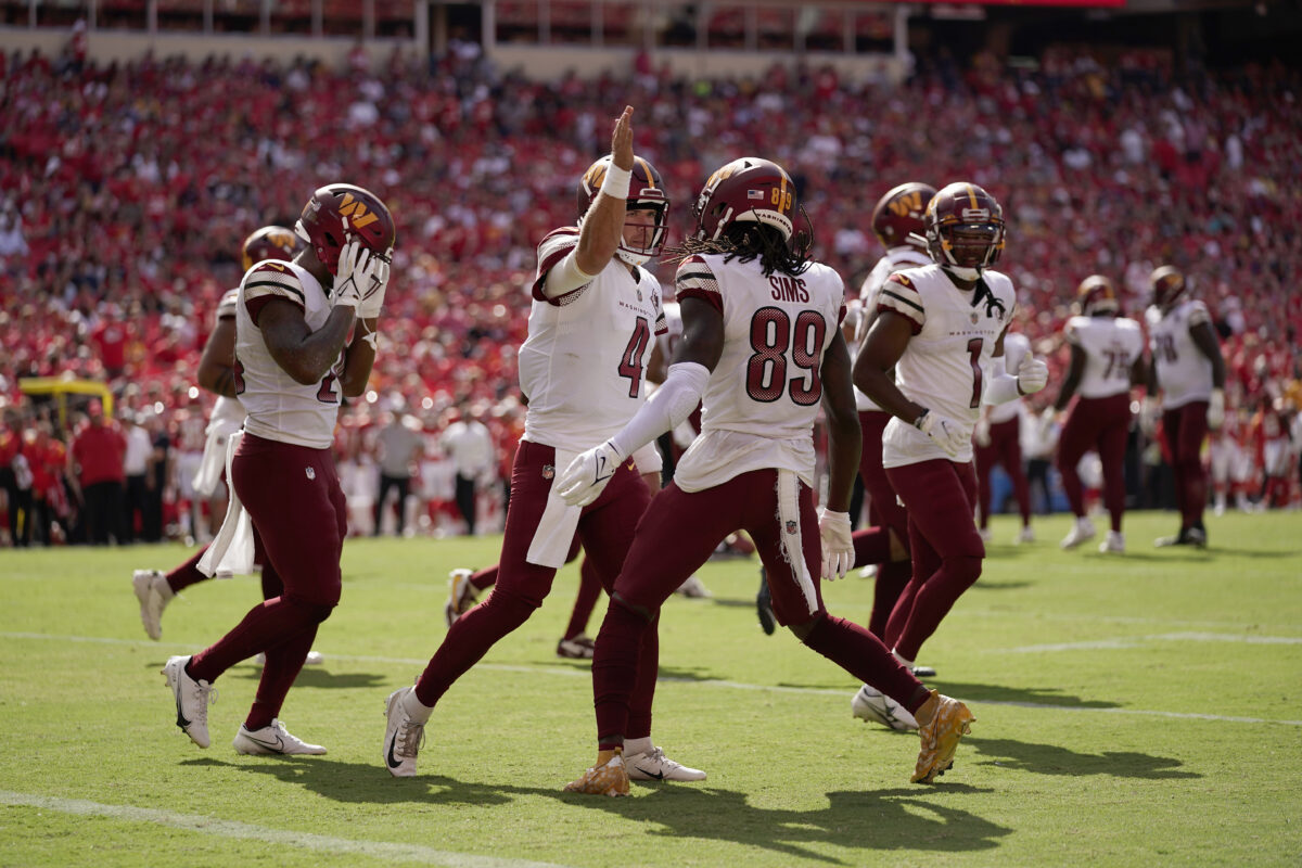 WATCH: Taylor Heinicke finds Cam Sims for Commanders’ touchdown