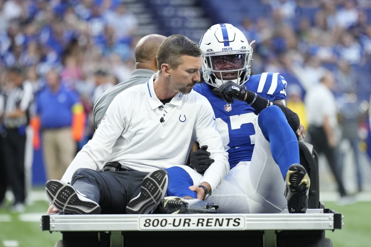 Colts’ Armani Watts carted off field on opening kickoff