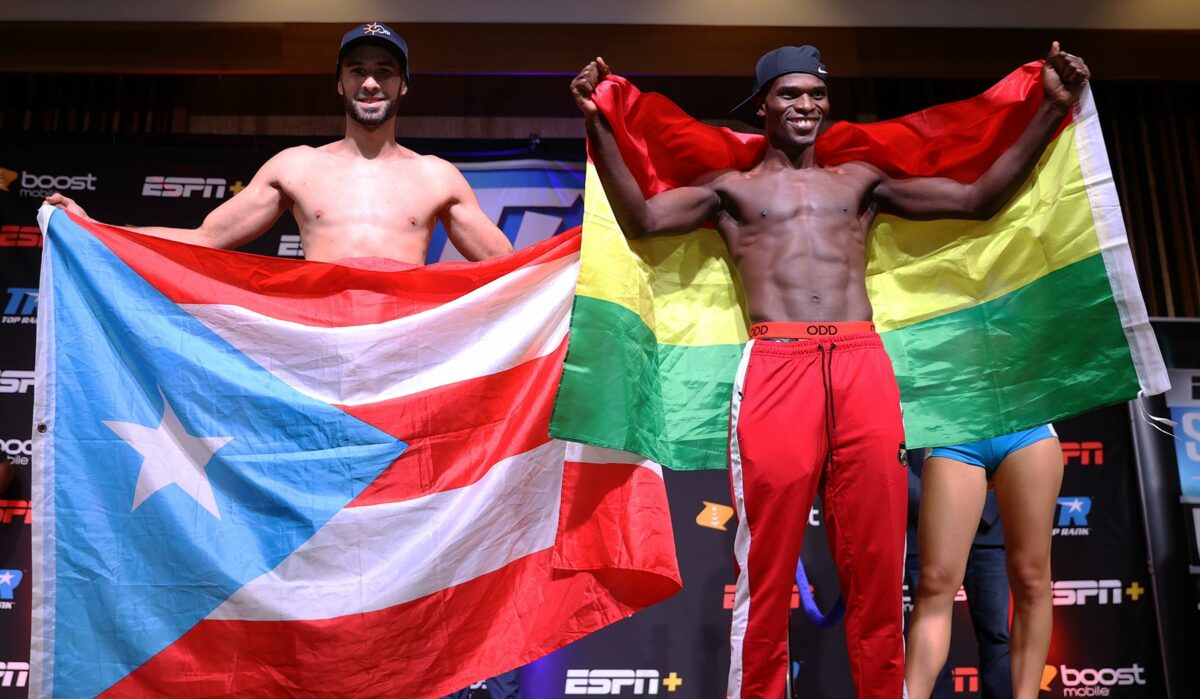 Video: Jose Pedraza, Richard Commey make weight for Saturday’s 140-pound fight