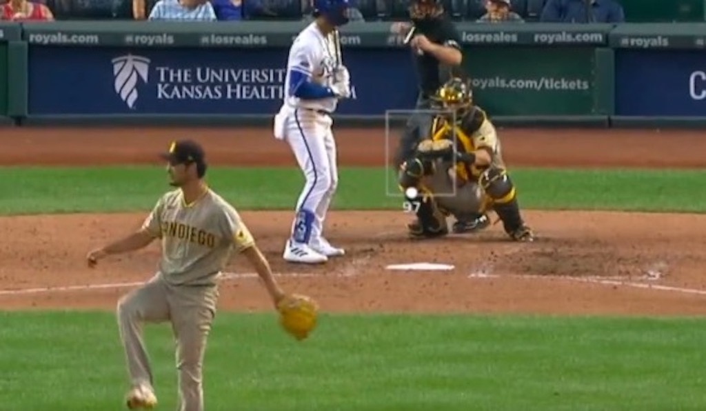 Yu Darvish did some funky leg movements before firing one of the sweetest pitches of the MLB season