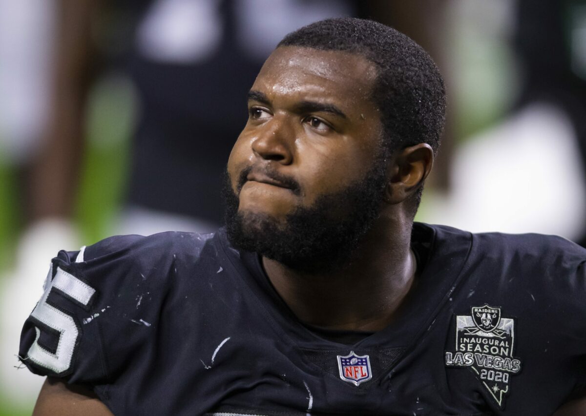 Raiders left tackle Brandon Parker had a rough Hall of Fame game