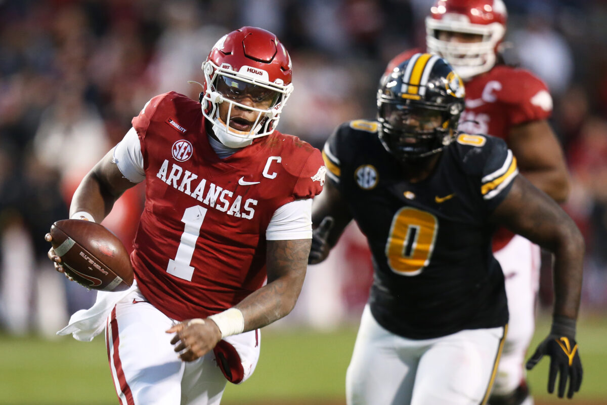 A look at Arkansas quarterback K.J. Jefferson’s situational stats