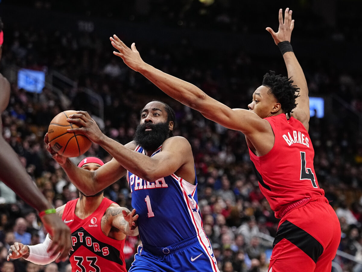 James Harden praises Scottie Barnes after getting picked up full-court in pick-up: ‘He a dog’