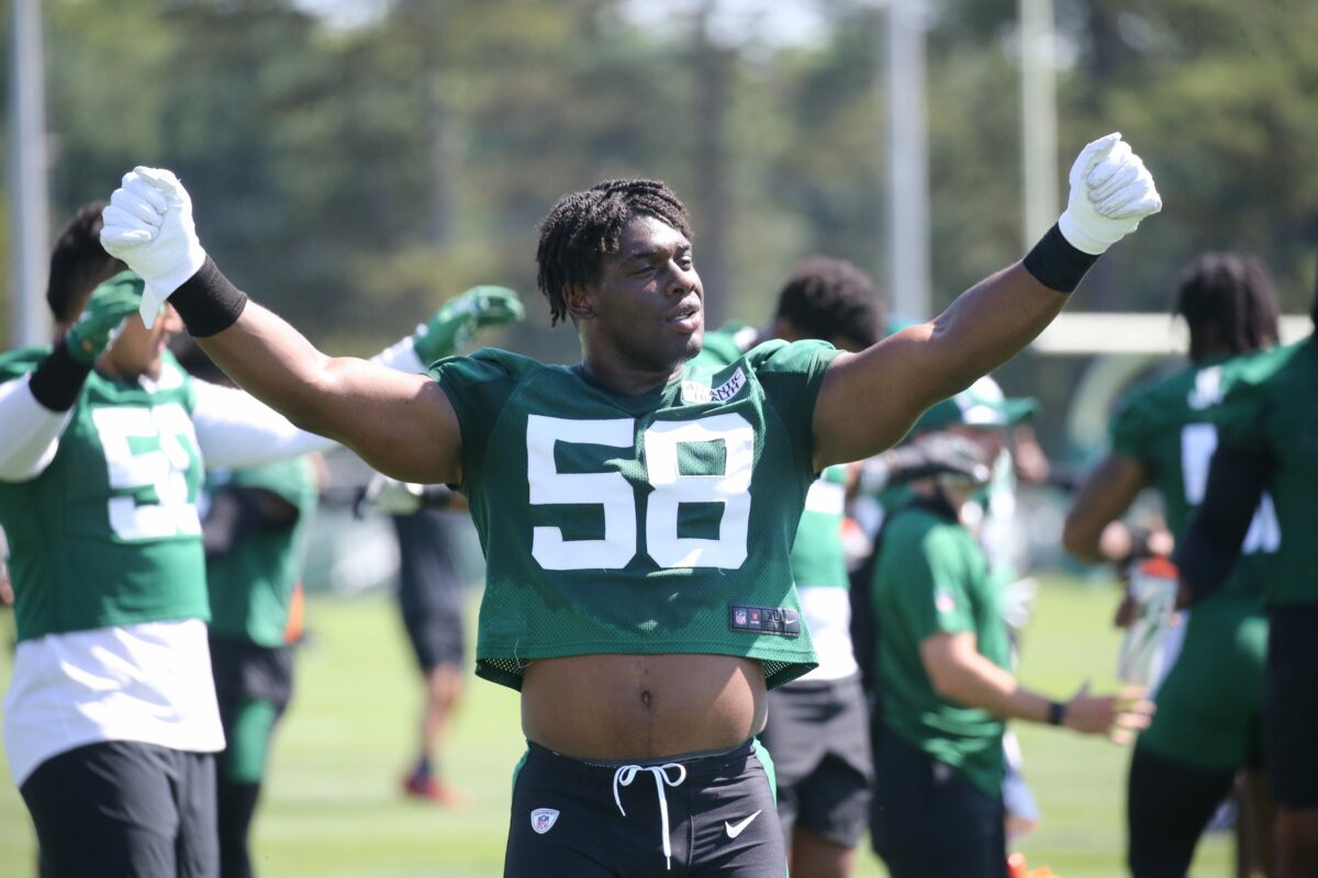 Fight between Carl Lawson and Grant Hermanns breaks out during Jets practice