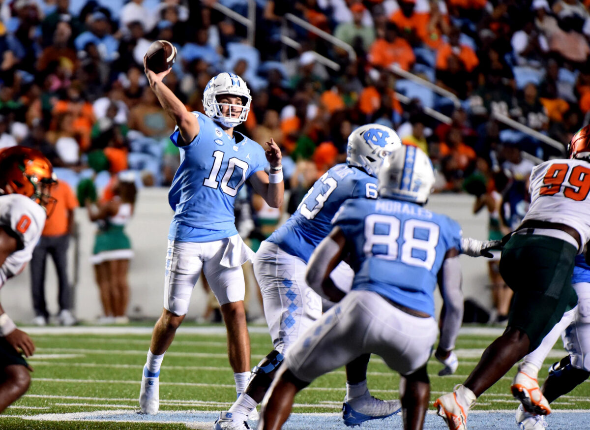 Drake Maye puts on ‘one of the best first games’ Mack Brown has seen
