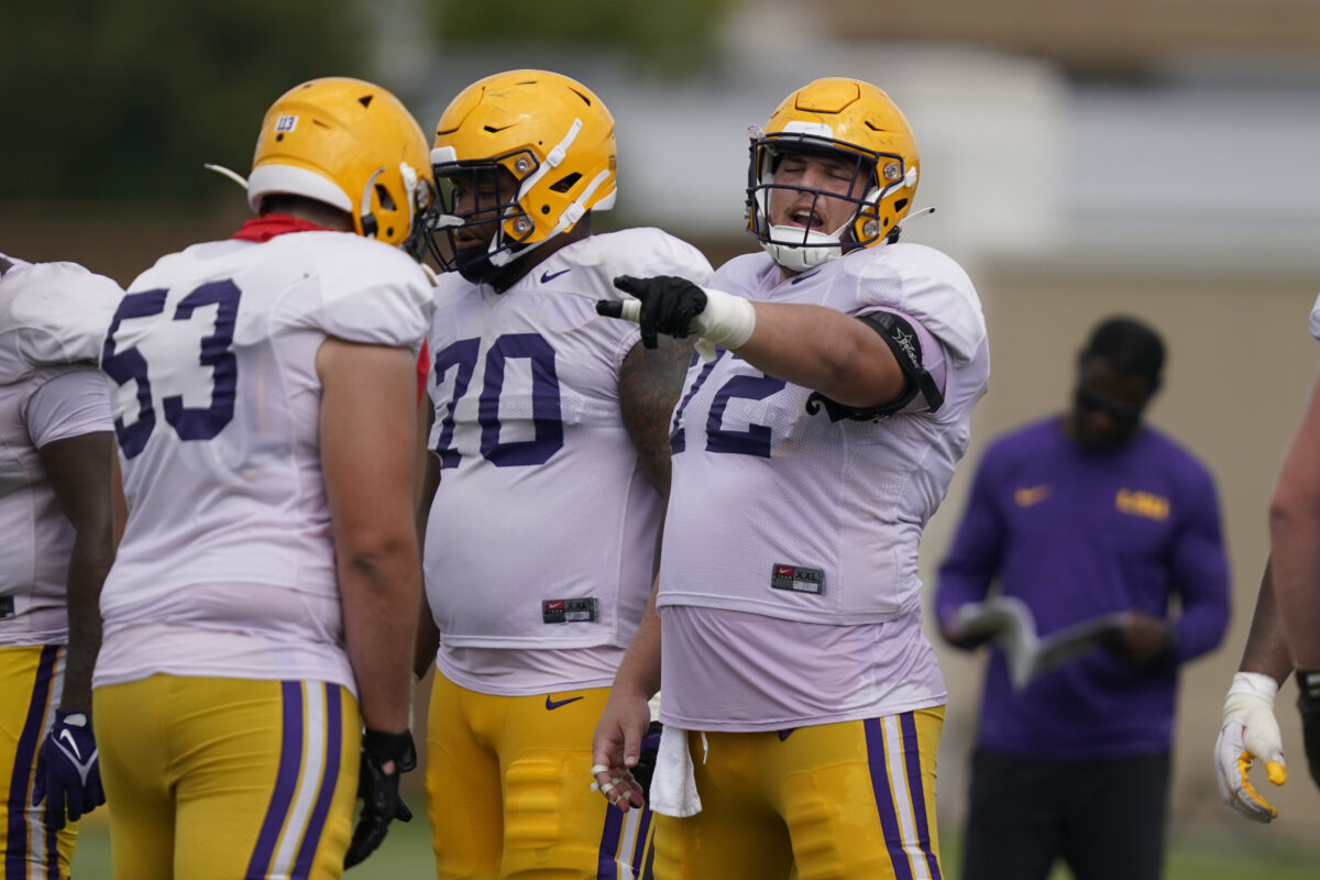 LSU starting offensive line mostly solidified, Brian Kelly says