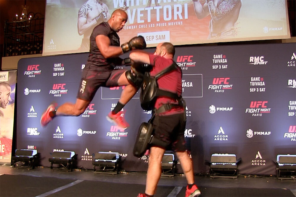 Video: Watch Ciryl Gane, Tai Tuivasa and others smash pads at UFC Paris open workouts