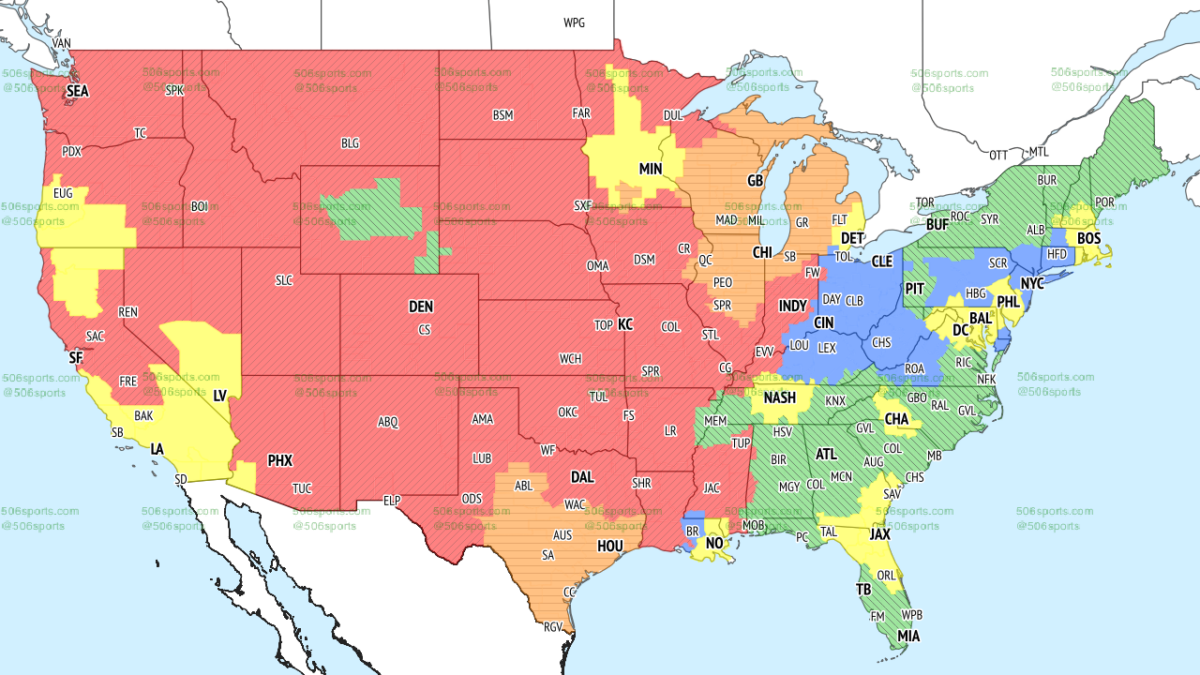 Broadcast map for Bears vs. Texans in Week 3