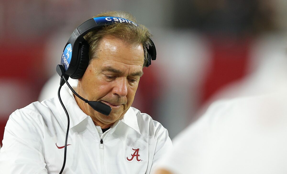Nick Saban discusses the possibility of white helmets returning for the Crimson Tide