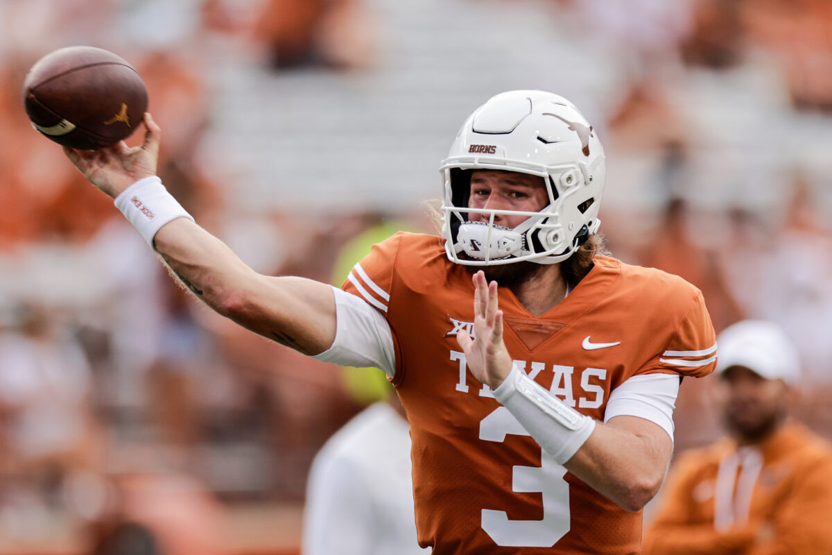 Texas QB Quinn Ewers practiced with the team on Monday
