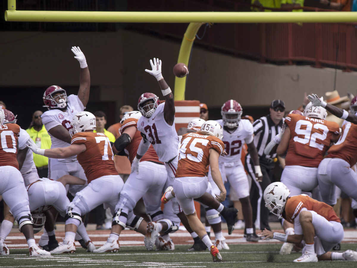 Texas kicker Bert Auburn nearly upset Alabama, and everyone made the same joke