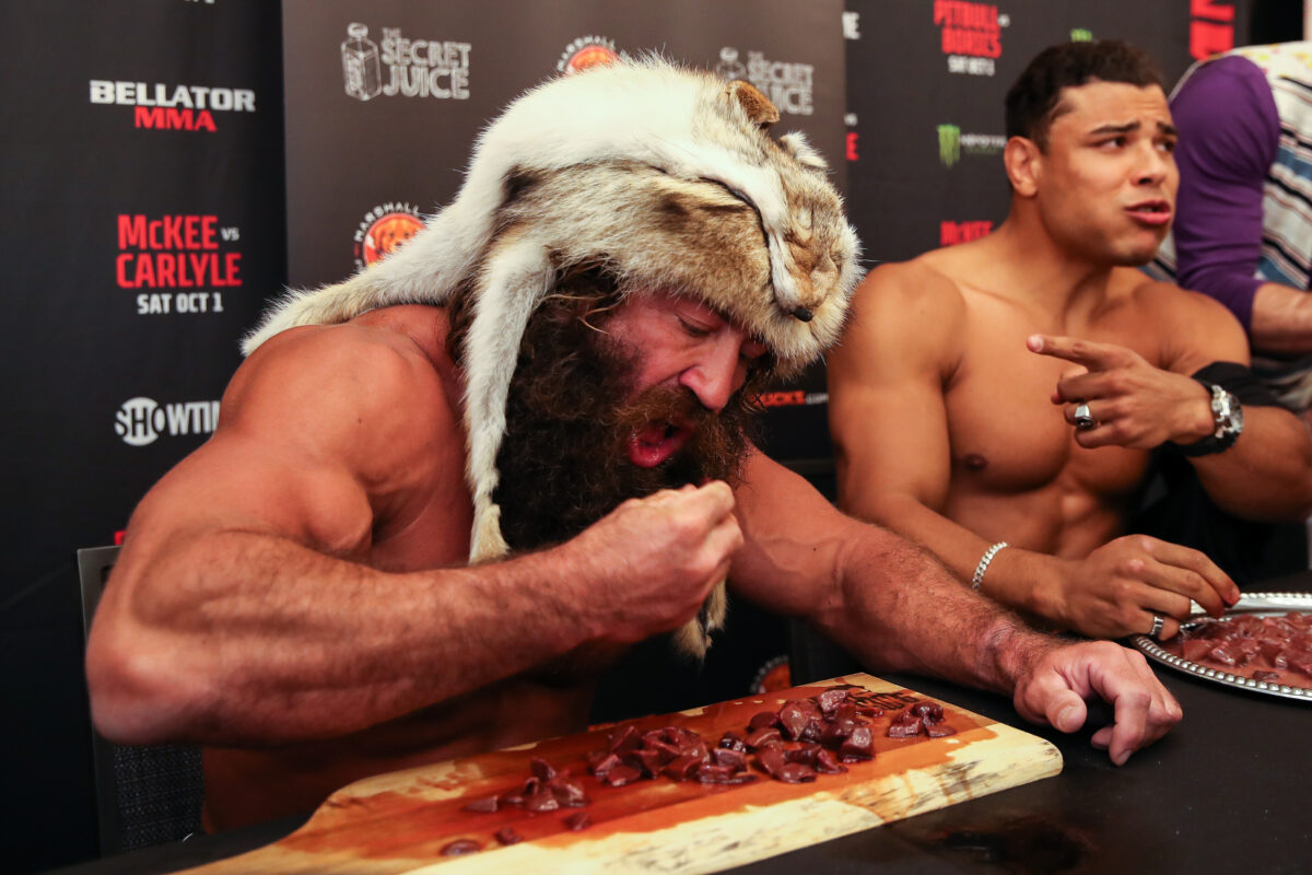 Photos: Patricky Freire vs. ‘Liver King’ vs. Paulo Costa liver eating contest